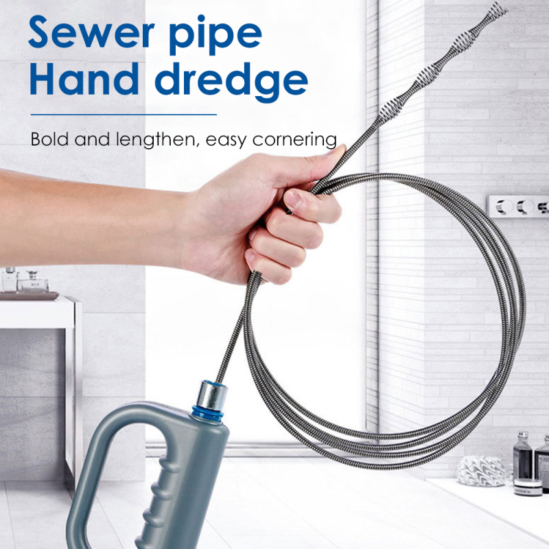 Drain Snake Flexible - Flexível dreno unblocker, 10m cobra haste,
