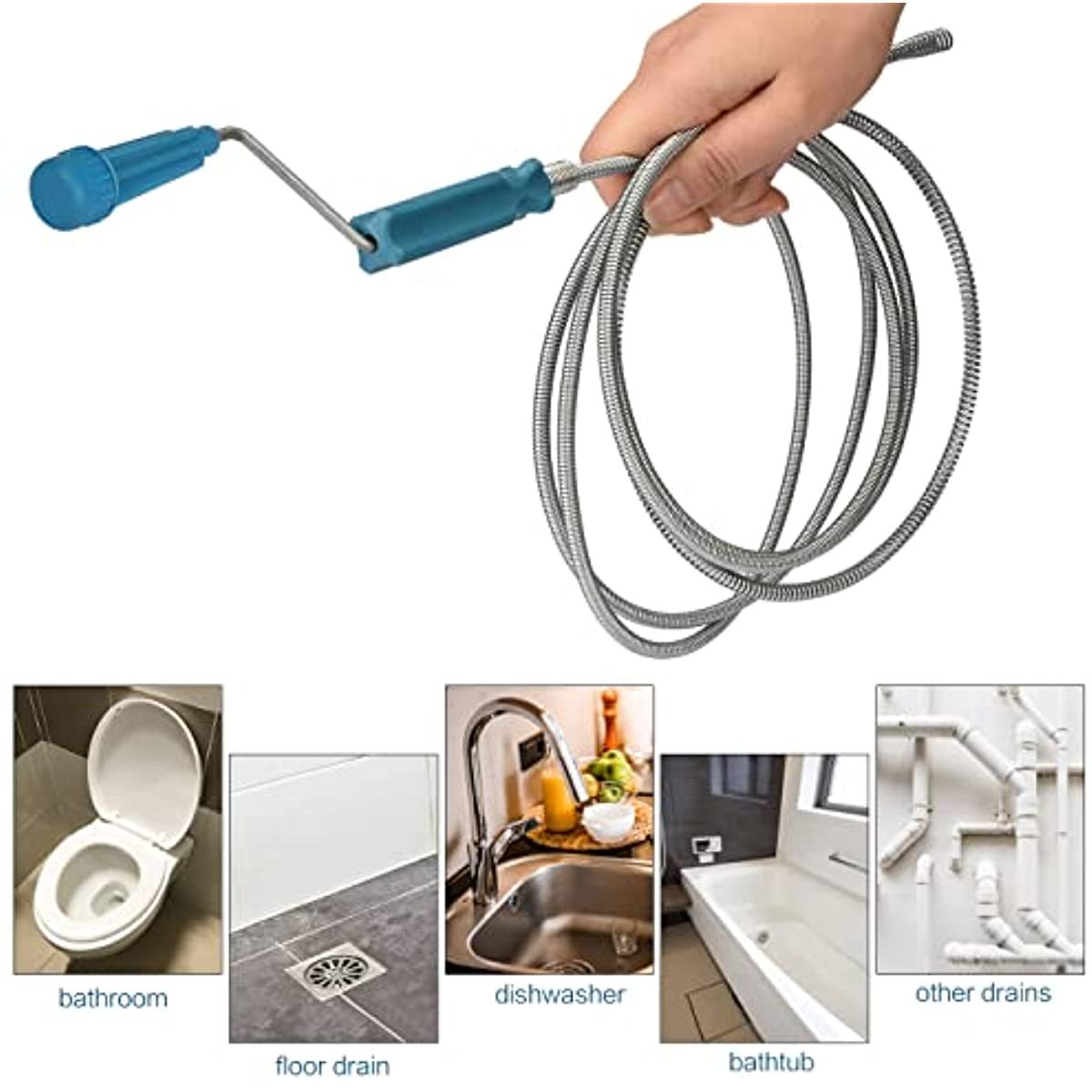 Drain Snake Flexible - Desentupidor de Drenos Telescópico de Aço