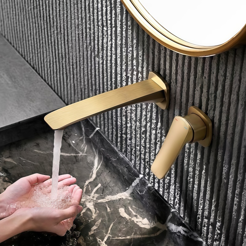 Basin Mixer Cartridge - Torneira de Banheiro Dourada Embutida com