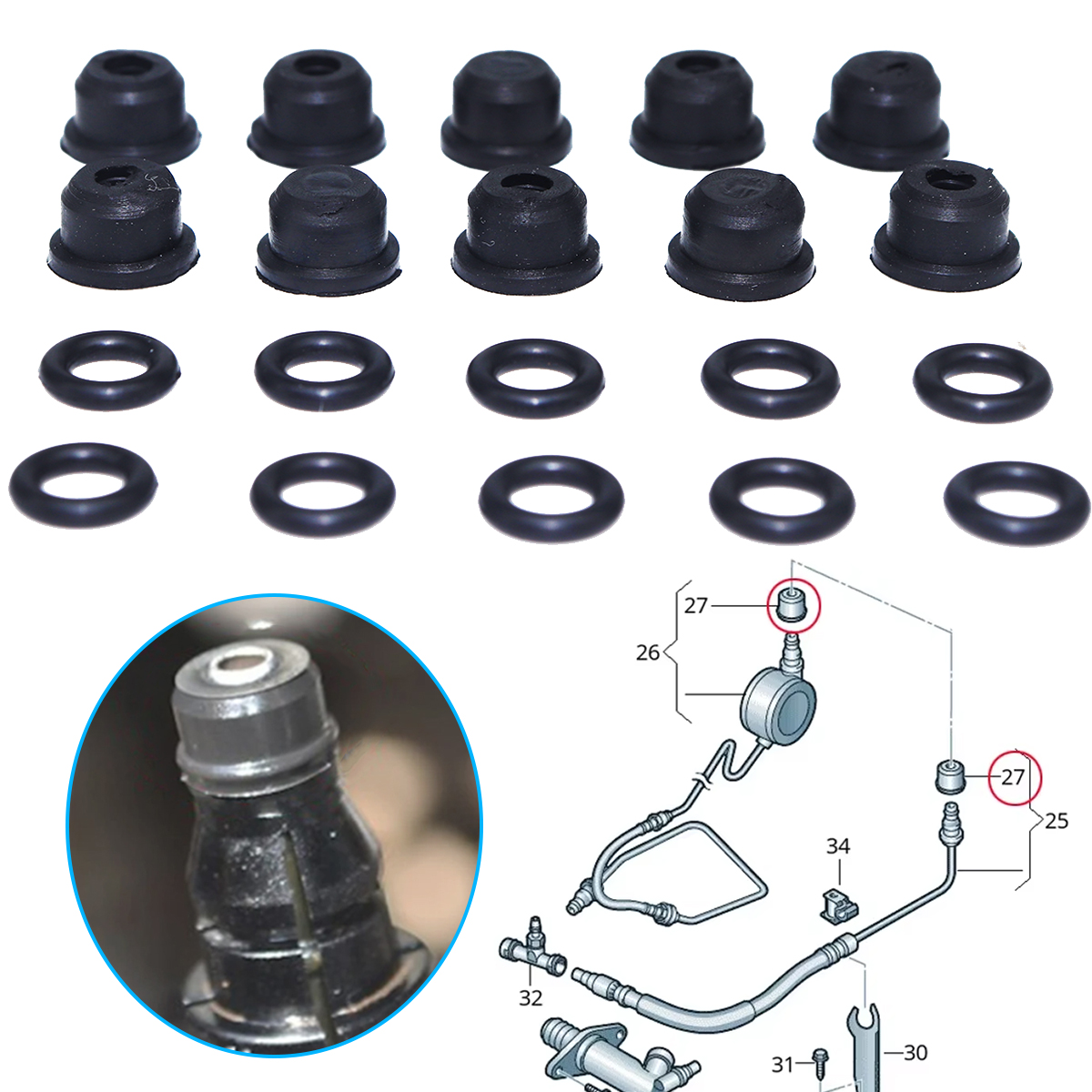 Plastic Pipe Clip - Para fiat ulysse peugeot 806 1994-