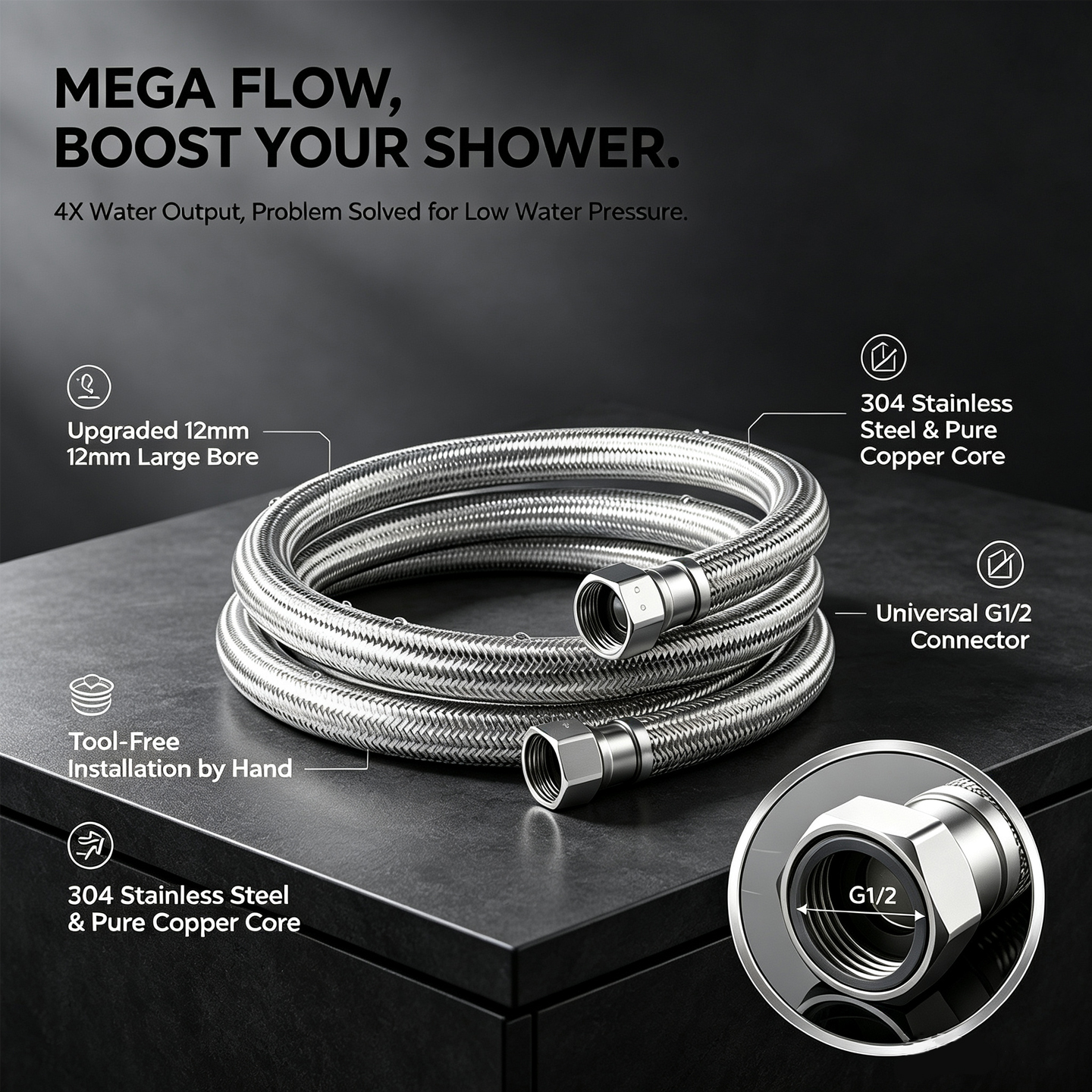 Flexible Hose Braided - Mangueira de Água Flexível Trançada de