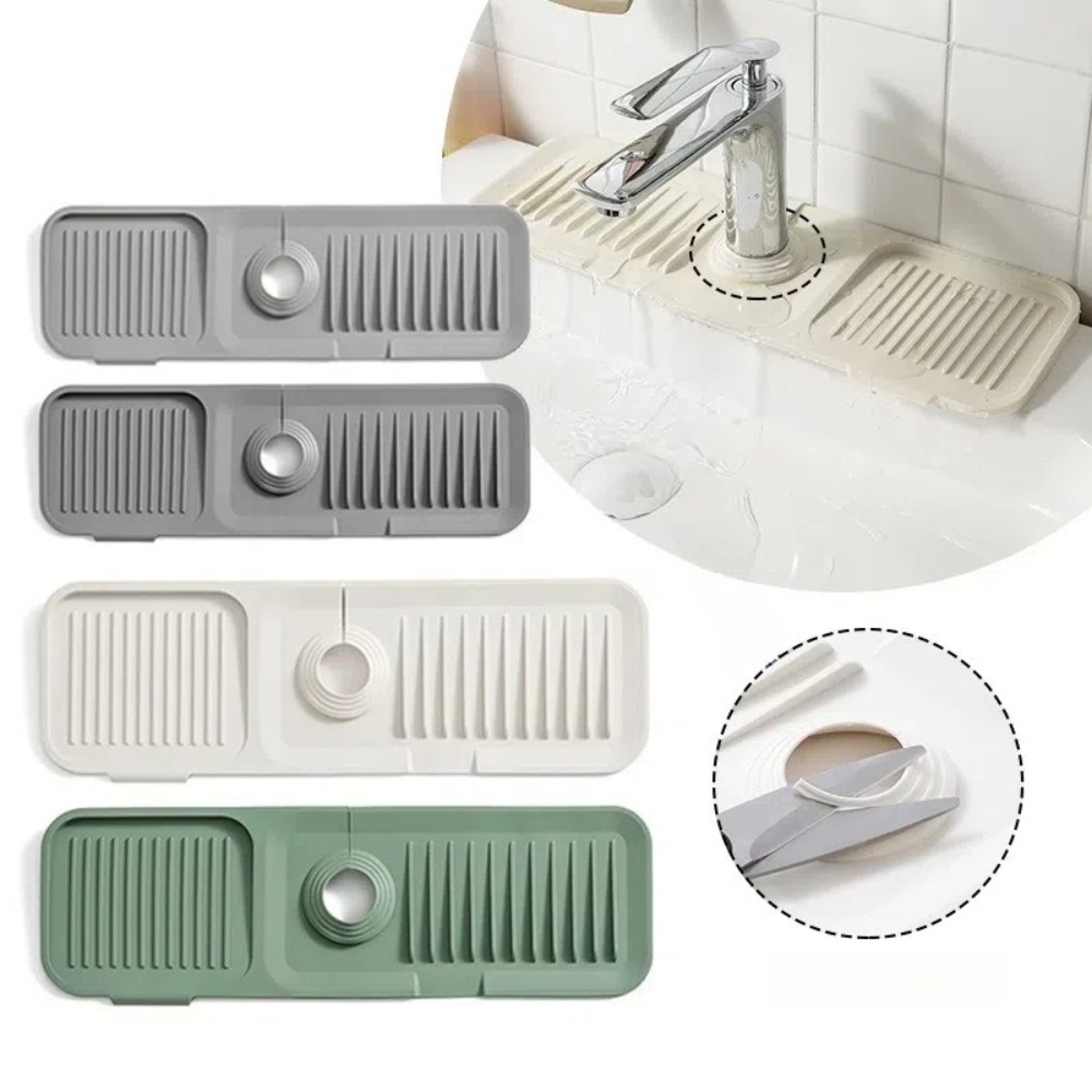 Silicone Tap Washer - Tapete de torneira de silicone portátil,