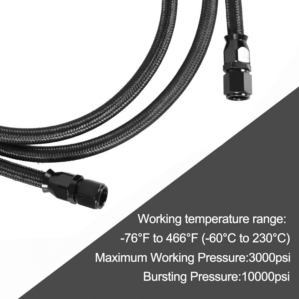 2 X 7Ft AN6 Linhas de Transmis - Flexible Hose Braided avaliação e preço