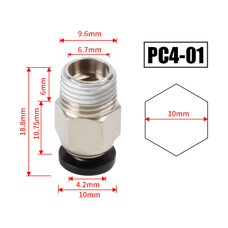 10 peças/lote Conectores Pneum - Ptfe Tape Thread avaliação e preço