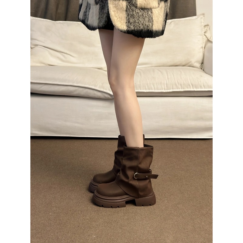 Botas Femininas de Cano Curto  - Pipe Bending Spring avaliação e preço