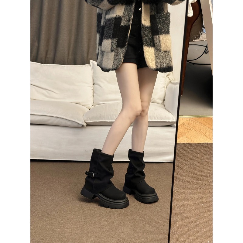 Botas Femininas de Cano Curto  - Pipe Bending Spring avaliação e preço